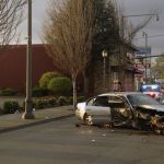 A vehicle whose driver refused to stop for police crashed on State Avenue in Marysville on Tuesday.