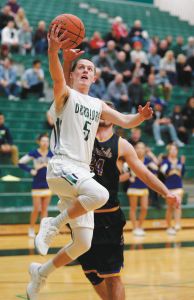 Edmonds-Woodway&rsquo;s Brady Edwards goes up for a layup during a 3A District 1 playoff game against Ferndale on Tuesday at Jackson High School.