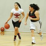 Sisters Adiya (left) and Aliya Jones particpate in a Tulalip Heritage practice last week