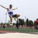 Kamiak&rsquo;s Adam Alayli competes in the long jump during the Eason Invitational on Saturday at Snohomish High School. Alayli tied for first in the event.