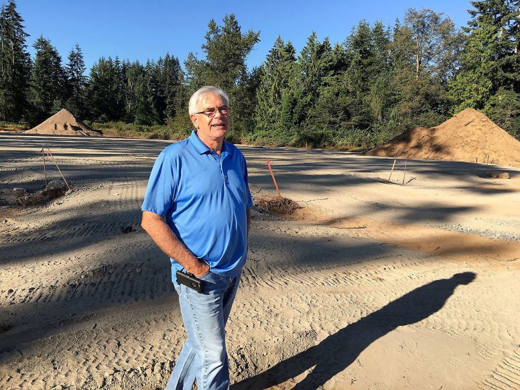 Vandevert Construction&rsquo;s Jim McPherson stands at the site of what will be the five-story Home2 Suites By Hilton being built in Marsyville (Jim Davis / HBJ)