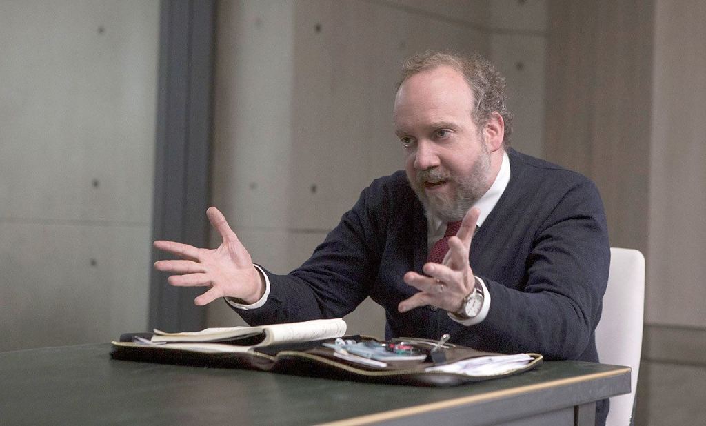 Paul Giamatti plays a psychologist who aggressively interrogates the title character in &ldquo;Morgan&rdquo; (Aidan Monaghan/Twentieth Century Fox via AP)                                Paul Giamatti plays a psychologist who aggressively interrogates the title character in &ldquo;Morgan&rdquo; (Aidan Monaghan/Twentieth Century Fox via AP)