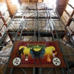 Boxes of Archie McPhee products are stacked at their 60,000-square-foot-plus warehouse and office building in Mukilteo. (Ian Terry / The Herald)