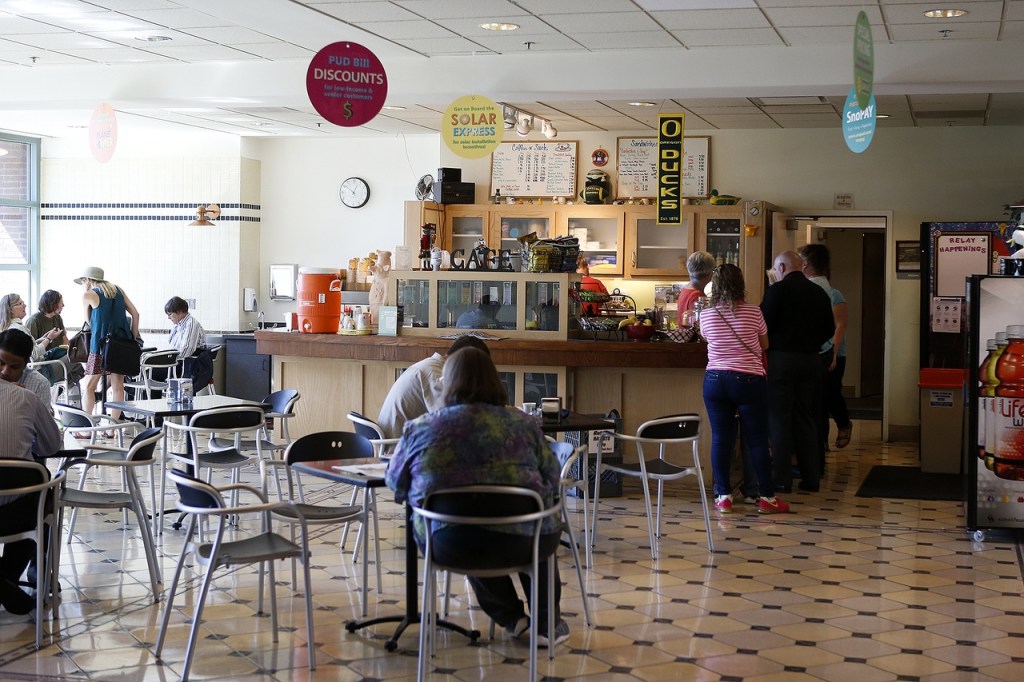 The PUDeli is seen near the lobby at the main Snohomish County PUD building on California Street in Everett. (Ian Terry / The Herald)