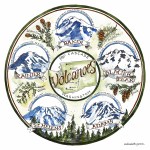 Elizabeth Person&rsquo;s illustration of Washington state volcanoes is on display at Citrine Health Gallery in Everett.