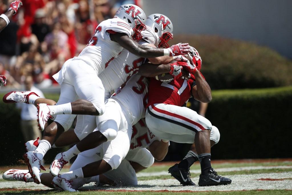 Georgia survives scare in Eason’s first start, tops Nicholls 26-24