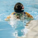 Haley Beranbaum of Snohomish competes in the 100-meter breaststroke at the 2015 Parapan American Games in Toronto. Beranbaum won a silver medal in the event. (Photo by Joe Kusumoto)