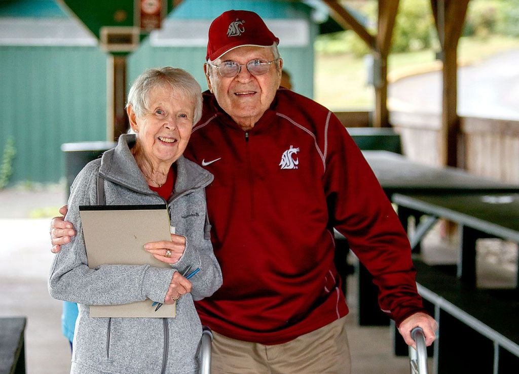 June Gregory and classmate George Gilbertson have become close and are dating now. (Dan Bates / The Herald)