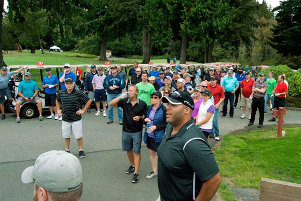 The Calvary Open Golf Tournament, held Aug. 27 at Kayak Point Golf Course, raised over $3,000 for Operation Christmas Child, a program of Samaritan&rsquo;s Purse that sends gifts and necessities in shoebox-sized packages to children in impoverished areas of the world. Over 140 golfers took part. Teams that brought filled shoeboxes lowered their score by one stroke. The annual tournament is hosted by Calvary Arlington church. To learn more, go to calvaryopen.org. (Contributed photo)