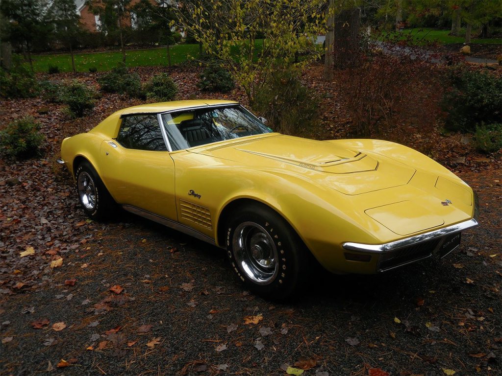 Jan Yeager, of Mukilteo, nicknamed this 1970 Corvette LT1 &ldquo;Eloquent,&rdquo; for the times when her late husband would go out to &ldquo;wax Eloquent.&rdquo; It also was known as Big Bird. The impeccably maintained car is now owned by a Maryland man and shown in competitions. (Contributed photo)