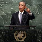 In this Sept. 28, 2015, photo, President Barack Obama addresses the 70th session of the United Nations General Assembly. (AP Photo/Richard Drew, File)