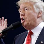 Republican presidential candidate Donald Trump speaks at a rally Tuesday in Melbourne, Florida. While Trump won&rsquo;t publicly release his income tax returns, the New York businessman has turned them over when it suited his needs, if he stood to make a profit, needed a loan or when a judge forced him. (AP Photo/John Locher)