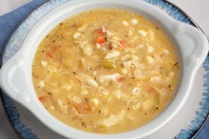 Corn and crab soup perfect for warm days, cool nights