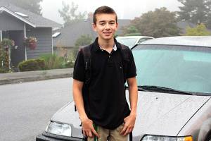 Matthew Truax&rsquo;s mother, Melinda Truax, took this photo of her son on the first day of his junior year at Meadowdale High School. The 16-year-old died Sept. 13, 2013, after collapsing on the Meadowdale track during PE class. (Truax family photo)