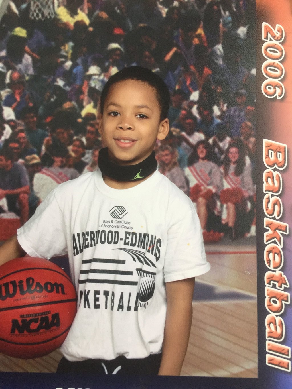 University of Washington running back Myles Gaskin shown as a child playing basketball for the Alderwood Boys and Girls Club in Lynnwood. (Gaskin family photo)