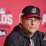 Cleveland Indians manager Terry Francona listens to a question from the media before practice in Cleveland on Wednesday. The Indians will face Francona&rsquo;s old team, the Boston Red Sox, in Game 1 of the ALDS on Thursday. (AP Photo/David Dermer)