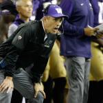 Washington coach Chris Petersen yells from the sideline during the second half of a game against Stanford on Sept. 30 in Seattle. Washington won 44-6. (AP Photo/Ted S. Warren)