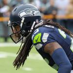 Seahawks cornerback Richard Sherman warms up before a game against the Jets this past Sunday in East Rutherford, N.J. (AP Photo/Bill Kostroun)