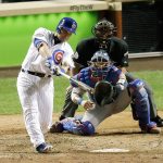 Chicago&rsquo;s Miguel Montero (47) hits a pinch-hit grand slam during the eighth inning that propelled the Cubs to an 8-4 win over Los Angeles in Game 1 of the National League Championship Series on Saturday in Chicago. (AP Photo/Charles Rex Arbogast)