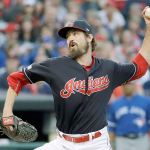 Cleveland&rsquo;s Andrew Miller threw two innings of perfect relief to help the Indians beat Toronto 2-1 in Game 2 of the American League Championship Series on Saturday in Cleveland. (AP Photo/Matt Slocum)