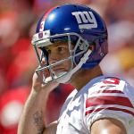 Giants kicker Josh Brown reacts after missing a field goal during the first half of a game against the Chiefs in 2013 at Arrowhead Stadium in Kansas City, Mo. (AP Photo/Charlie Riedel, File)