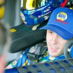 Sprint Cup driver Chase Elliott sits in his car in the garage before Saturday&rsquo;s practice for Sunday&rsquo;s race at Talladega Superspeedway. Elliott needs to win Sunday to have any chance of making the Chase. (AP Photo/Butch Dill)