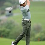 Rickie Fowler hits a tee shot during the 2016 WGC-HSBC Champions tournament at Sheshan International in Shanghai on Thursday. Fowler is one stroke behind leader Rikard Karlberg after the first round. (AP Photo/Ng Han Guan)