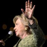 Democratic presidential candidate Hillary Clinton speaks at a rally at the Smith Center for the Performing Arts in Las Vegas, on Wednesday. (AP Photo/Andrew Harnik)