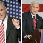Democratic Sen. Tim Kaine of Virginia (left) and Republican Indiana Gov. Mike Pence. (Associated Press)