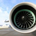 A Pratt & Whitney PW1000G turbofan engine on the wing of an Airbus A320neo aircraft in Hamburg, Germany. (Krisztian Bocsi / Bloomberg News)
