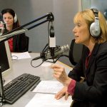 Candidates for U.S. Senate, Republican incumbent, Kelly Ayotte, left, and Democratic challenger Gov. Maggie Hassan are seen during a live radio debate at WGIR on Friday in Manchester, New Hampshire. (AP Photo/Jim Cole)