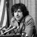 Political activist Tom Hayden, then husband of Jane Fonda, at a news conference in Los Angeles in 1973. Hayden, 76, died on Sunday in Santa Monica, California. (AP Photo/George Brich, File)