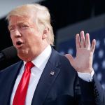Republican presidential nominee Donald Trump speaks Saturday in Portsmouth, New Hampshire. (AP Photo/ Evan Vucci)
