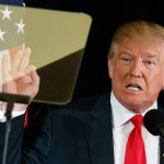 Republican presidential candidate Donald Trump speaks during a town hall with the Retired American Warriors on Monday in Herndon, Virginia. (AP Photo/ Evan Vucci)