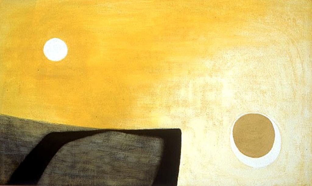 &ldquo;Yellow Night,&rdquo; an acrylic on canvas from 1961 by Clayton James is part of the &ldquo;Matched Makers; Northwest Artistic Couples&rdquo; show at the Museum of Northwest Art in La Conner. James died earlier this month.