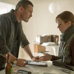 In this image released by Universal Pictures, Luke Evans, left, and Emily Blunt appear in a scene from, &ldquo;The Girl on the Train.&rdquo; (Jessica Miglio/DreamWorks Pictures/Universal Pictures via AP)