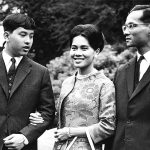 In this July 27, 1966, photo, Thailand&rsquo;s King Bhumibol Adulyadej, right, walks with Queen Sirikit and their 13-year-old son, Crown Prince Vajiralongkorn, through the gardens of their residence at Sunninghill, Berkshire, where they were staying during a visit to Britain. Crown Prince Maha Vajiralongkorn has been anointed Thailand&rsquo;s next monarch following his father&rsquo;s death. (AP Photo/Harris, File)