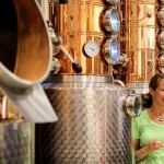 Kim Karrick explains the distilling progress during the Giniology class at Scratch Distillery Saturday night in Edmonds on April 17, 2016. (Kevin Clark / The Herald)