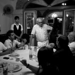 Ramon Espinosa / Associated Press                                Tomas Erasmo Hernandez (center), owner of the private restaurant Mama Ines, chats with customers in Old Havana, Cuba, in 2012.