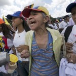 Ariana Cubillos / Associated Press                                Women protest to demand a recall referendum against Venezuela&rsquo;s President Nicolas Maduro as they march along a street in Caracas, Venezuela, on Saturday.