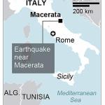 An earthquake with a preliminary magnitude of 5.4 shoot central Italy on Wednesday. (Associated Press)