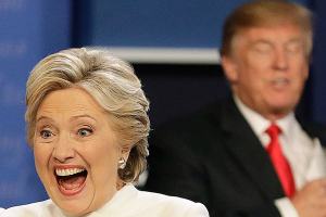 Day after debate, Trump, Clinton square off again at roast