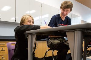 Testing if furniture is fit for students in Bothell