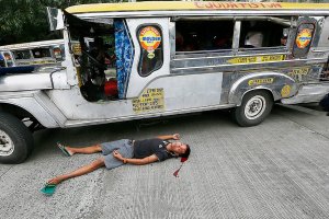 Philippine police van rams protesters near U.S. Embassy