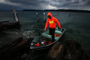 Coastal areas are hammered as windstorm moves inland