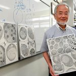 In this July photo, Japanese scientist Yoshinori Ohsumi smiles at the Tokyo Institute of Technology campus in Yokohama, south of Tokyo. Ohsumi was awarded this year&rsquo;s Nobel Prize in medicine on Monday, for discoveries related to the degrading and recycling of cellular components. (Akiko Matsushita/Kyodo News via AP)