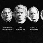 Death mask postcard of the five Wobblies whose bodies were recovered after the Everett Massacre. Six other men were reported missing in the bay, but their bodies were never recovered. Photo courtesy of the Everett Public Library)
