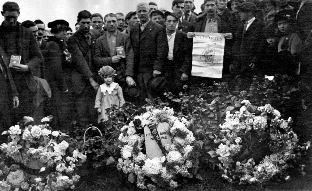 The Seattle funeral of Felix Baran, who died during the Everett Massacre on Nov. 5, 1916. (Photo courtesy of the Everett Public Library)