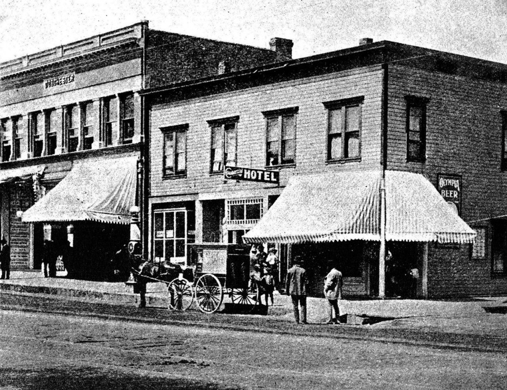 Known as the &ldquo;Free Speech Corner&rdquo; at Hewitt and Wetmore avenues, this is where people in Everett used to get up on their soapboxes – until a city ordinance prohibited the practice at that spot in 1916. Members of the Industrial Workers of the World were often arrested as part of a free speech battle. The confrontations and arrests added to the friction that led to the Everett Massacre on Nov. 5, 1916. (Photo courtesy of the Everett Public Library)