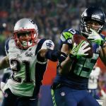 Seahawks wide receiver Jermaine Kearse (15) catches a pass in front of Patriots strong safety Malcolm Butler (21) during Super Bowl XLIX on Feb. 1, 2015, in Glendale, Ariz. (AP Photo/Matt York)